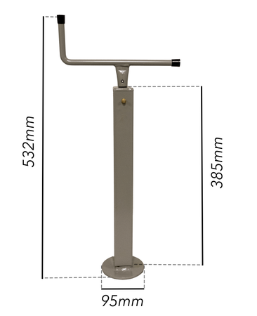 Servotimone con manovella superiore 40x532mm portata 200kg