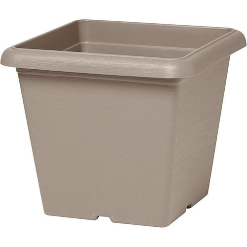 Vaso da Fiori Quadrato - GARDEN ID - Tortora Teramo - 40 x 35 cm - Antigraffio - Effetto Pietra - Con Fori