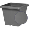 Vaso da fiori quadrato - GARDEN ID - Teramo nero-antracite - 40 x 35 cm - Antigraffio - Effetto pietra - Con fori