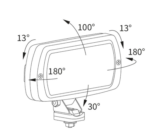 Faro alogeno ampio raggio rettangolare 195x96mm