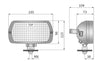 Faro alogeno ampio raggio rettangolare 195x96mm