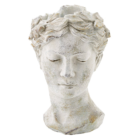 Statua decorativa vaso testa da giardino e veranda scultura greca Bianca