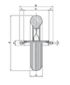 Ruota pneumatica 3,50/8 con cerchio in nylon