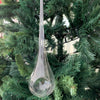 Pendaglio per Albero di Natale goccia di vetro  trasparente da 30 cm