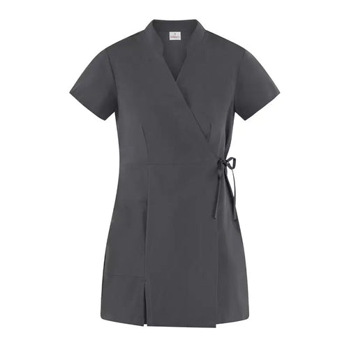 Kimono Donna Paola Grigio Manica Corta Kimono Elasticizzato Estetista Parrucchiera Massaggi