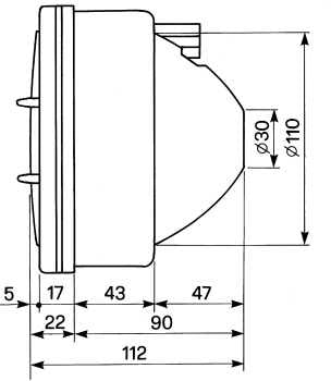 Proiettore per trattore dx/sx 140x140mm adattabile a Same Deutz-Fahr