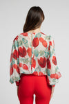 Blusa crepon fantasia+raso