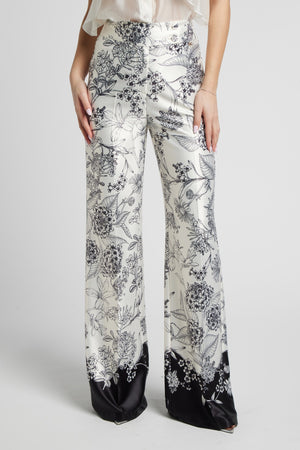 Pantalone in raso nelly stampato
