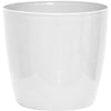 Vaso per piante lucido - GARDEN ID - Bianco lucido con ruote - 30 x 27 cm - Aspetto ceramica - Impermeabile - Facile da spostare