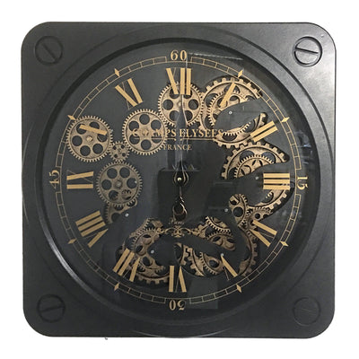 Orologio da parete Engrenage in acciaio a batteria h 49.5x7.5x49.5 cm