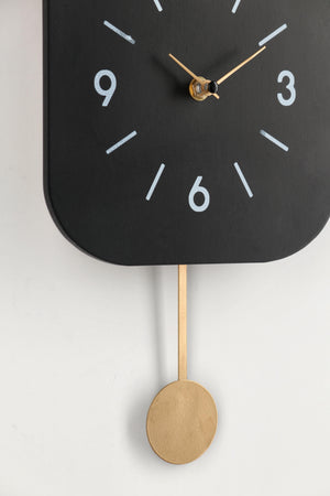 Orologio da parete "Home" con pendolo in acciaio a batteria 24x5,5x37,5 h cm