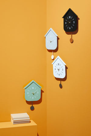 Orologio da parete "Home" con pendolo in acciaio a batteria 24x5,5x37,5 h cm