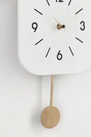 Orologio da parete "Home" con pendolo in acciaio a batteria 24x5,5x37,5 h cm