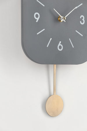 Orologio da parete "Home" con pendolo in acciaio a batteria 24x5,5x37,5 h cm