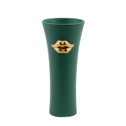 Vaso decorativo natalizio Kiss concavo a cilindro da 30 cm tinta unita