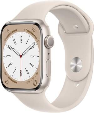 Apple watch series 8 oled 45 mm beige gps (satellitare) - (apl watch s8 gps 45 str-al mnp23nf/a)