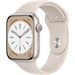 Smartwatch apple watch serie 8 gps cassa 45mm in alluminio starlight bianco con cinturino sport starlight bianco - MNP23TY/A