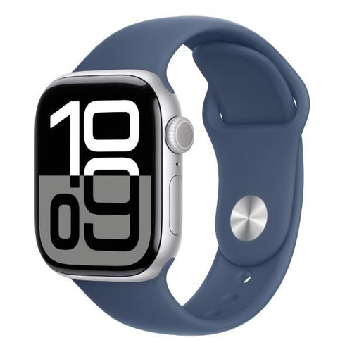 Aw s10 gps 42mm silver aluminium case with denim sport band - m/l - MWWC3QL/A