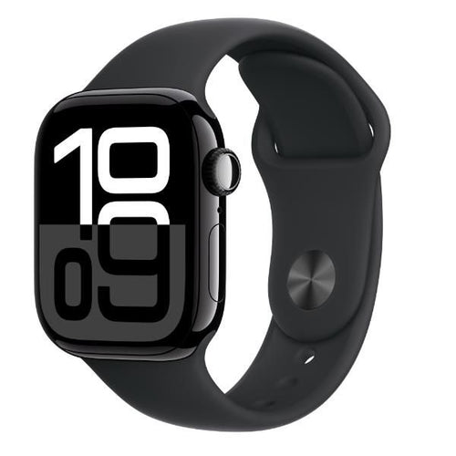 Aw s10 gps 42mm jet black aluminium case with black sport band - s/m - MWWE3QL/A