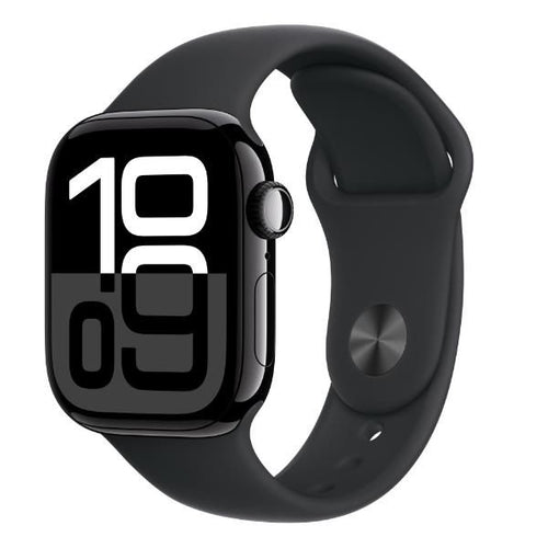 Aw s10 gps 46mm jet black aluminium case with black sport band - m/l - MWWQ3QL/A