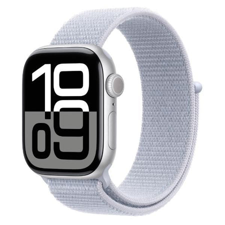 Aw s10 gps + cellular 42mm silver aluminium case with blue cloud sport loop - MWX53QL/A