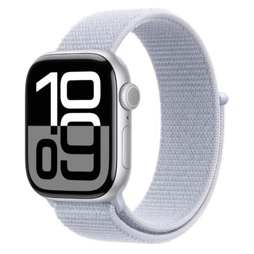 Aw s10 gps + cellular 42mm silver aluminium case with blue cloud sport loop - MWX53QL/A