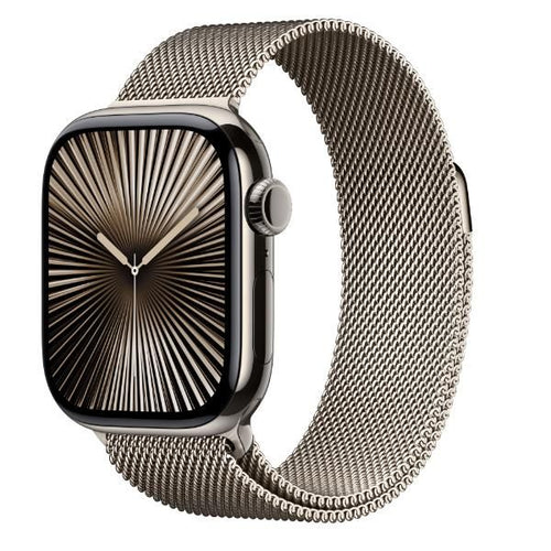 Aw s10 gps + cellular 42mm natural titanium case with natural milanese loop - MWXF3QL/A