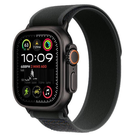 Aw ultra 2 gps + cellular 49mm black titanium case with black trail loop - m/l - MX4V3TY/A