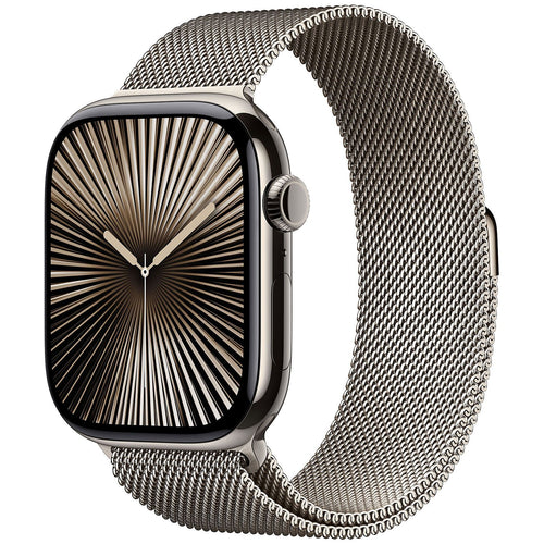 Apple watch series 10 gps + cellular 46mm natural titanium case with natural milanese loop - s/m - MC7Q4QL/A