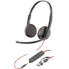 Poly cuffie blackwire 3225 stereo usb-c + spinotto da 3,5 mm + adattatore usb-c/a (sfuse) - 8X229A6