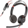 Poly cuffie blackwire 5220 stereo usb-c + spinotto da 3,5 mm + adattatore usb-c/a (sfuse) - 8X231A6
