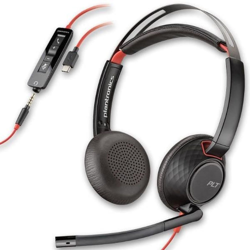 Poly cuffie blackwire 5220 stereo usb-c + spinotto da 3,5 mm + adattatore usb-c/a (sfuse) - 8X231A6