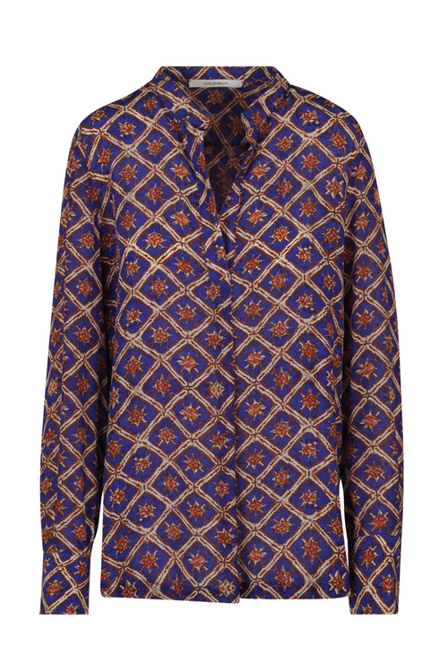 MALIPARMI Maliparmi - Blusa - 450742 - Blu/Marrone da donna