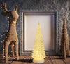 Albero natale luminoso glitter led natalizio con batteria per decorazioni natalizie h 27 cm