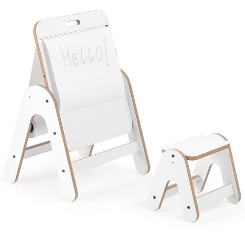 Tavolo multiattività e sgabello MDF Mamatoyz - Bianco