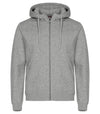 Felpa Clique Miami Grigio Melange con Zip e Cappuccio Taglie Forti