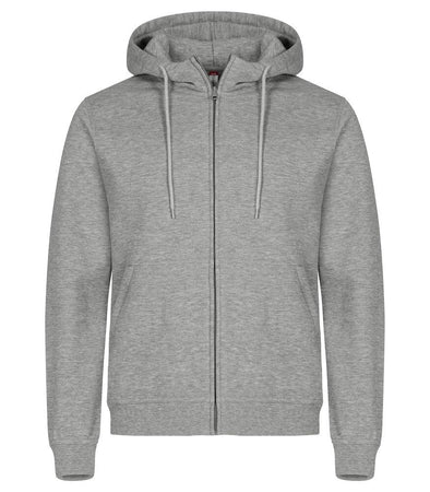 Felpa Clique Miami Grigio Melange con Zip e Cappuccio Taglie Forti