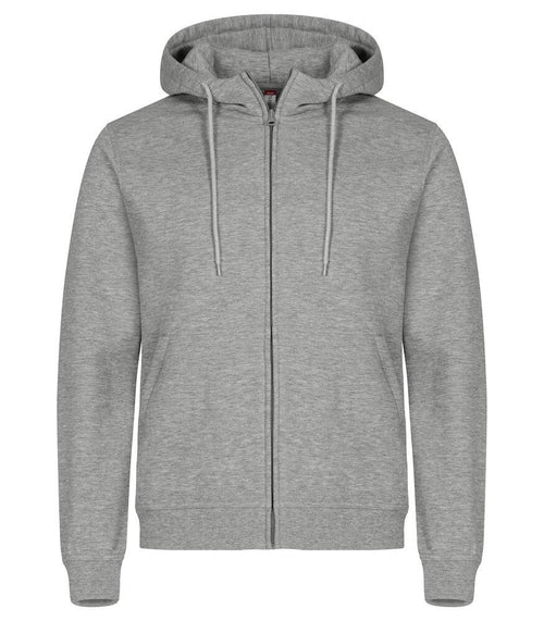 Felpa Clique Miami Grigio Melange con Zip e Cappuccio Taglie Forti