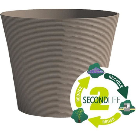 Vaso da fiori - GARDEN ID - Green Care Sense Taupe - 30 x 27 cm - 10 anni di garanzia - 100% riciclato - Resistente ai raggi UV e al gelo