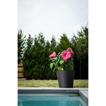Vaso da fiori - GARDEN ID - Green Care Sense Nero-Antracite - 40 x 34 cm - Garanzia 10 anni - 100% riciclato - Resistente ai raggi UV e al gelo