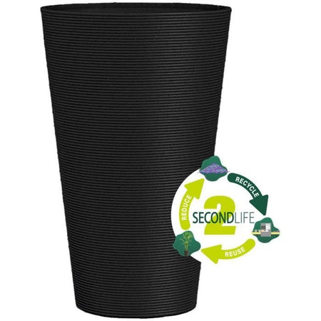 Vaso da fiori alto - GARDEN ID - Green Care Sense Tall Nero-Anthr. - 55 cm - Garantito 10 anni - 100% riciclato - Resistenza ai raggi UV e al gel