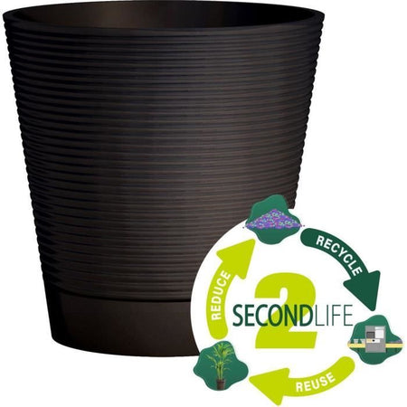 Vaso riserva acqua - GARDEN ID - Green Care Sense Nero-Antracite 40 cm - Garanzia 10 anni - 100% riciclato