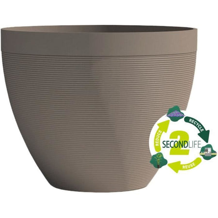 Vaso da fiori - GARDEN ID - Green Care Impact Taupe - 30 x 26 cm - Garanzia 10 anni - 100% riciclato - Resistente ai raggi UV/gel