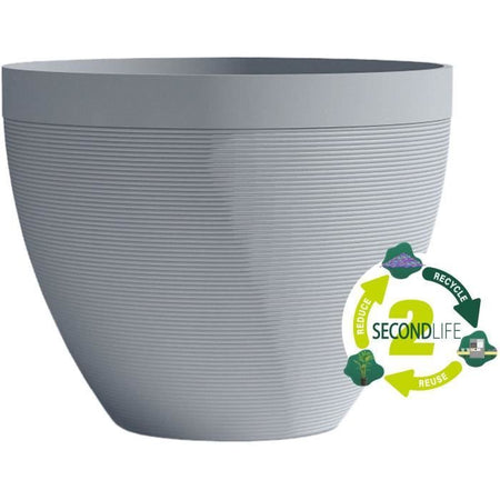 Vaso da fiori - GARDEN ID - Green Care Impact Blu-Grigio - 40 x 31 cm - Garanzia 10 anni - 100% riciclato - Resistente ai raggi UV/gel