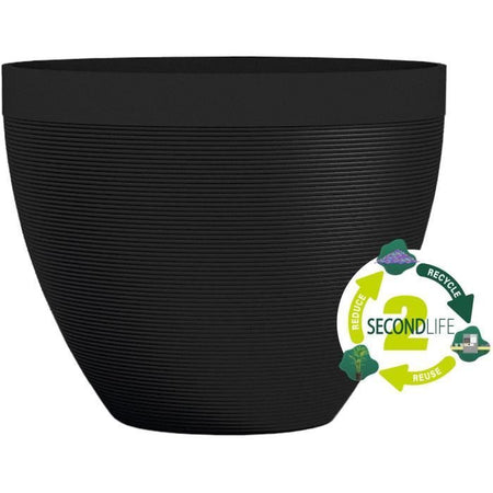 Vaso da fiori - GARDEN ID - Green Care Impact Nero-Anth - 40 x 31 cm - Garanzia 10 anni - 100% riciclato - Resistente ai raggi UV/gel