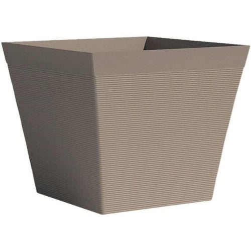 Vaso quadrato - GARDEN ID - Green Care Impact Taupe - 29 x 26 cm - Garanzia 10 anni - 100% riciclato - Resistente ai raggi UV/gel