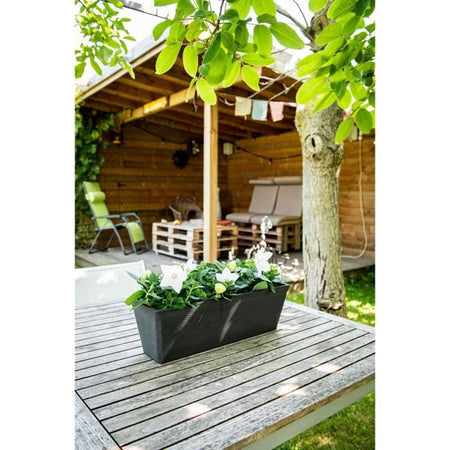 Fioriera - GARDEN ID - Green Care Impact Nero-Anth - 50 x 16 x 16 cm - Garanzia 10 anni - 100% riciclato - Resistente ai raggi UV/gel
