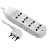 Multipresa bivalente con cavo e spina, colore bianco
