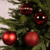 Palline per albero di natale in plastica infrangibile color Rosso Chiaro da 10 cm, tubo da 4 pezzi