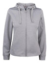 Felpa Tecnica Grigio Melange Felpa Donna Zip Cappuccio Sportiva con Tasche